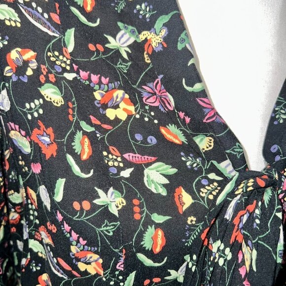 52 Conversation by Anthropologie Floral Shirt with Neck Tie Button Down Size 6 - Picture 3 of 6